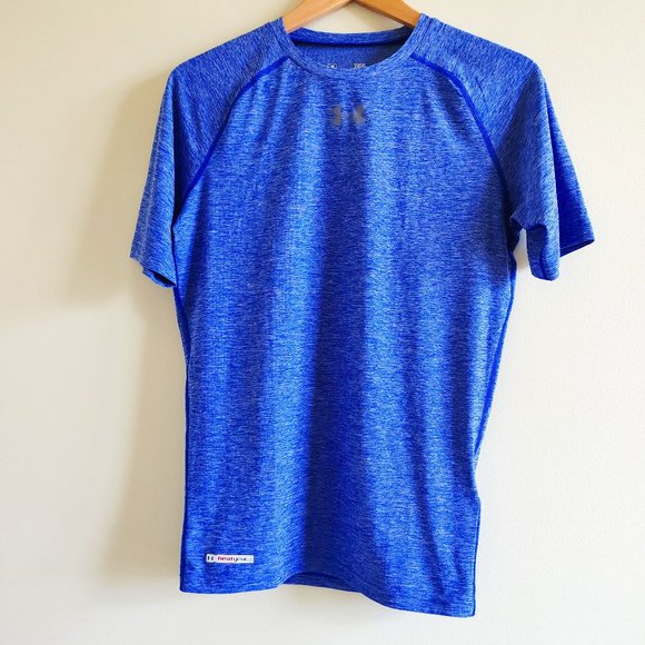Under ArmourCompression T-Shirt Men's SZ L Blue Crew Neck Short Sleeve like new - Picture 1 of 8